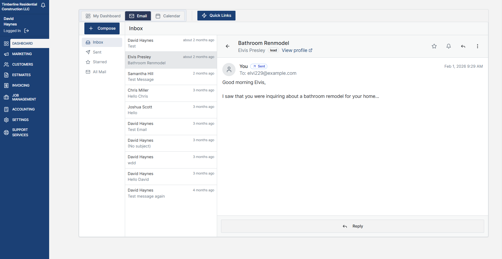 Cap. Email Building BuildCore360 — The All-in-One Construction Management Platform
